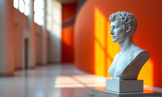 Statua rinascimentale stilizzata che rappresenta l'equilibrio